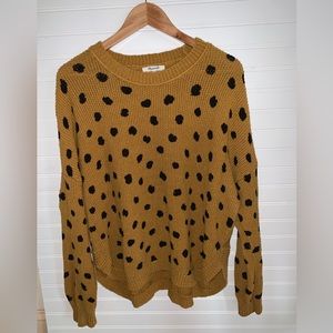 Madewell Mustard & Black Cheetah Print Sweater